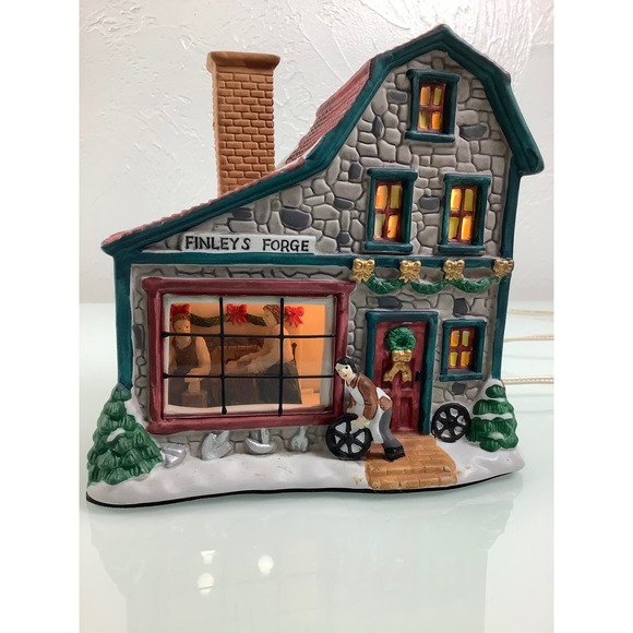 Vintage Trim A Home Blacksmith Finley Forge lighted Village EUC - Picture 12 of 12